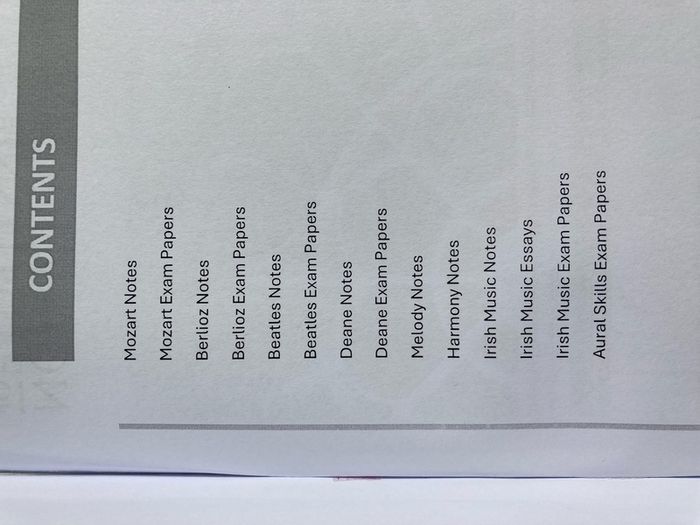 Music higher level leaving certificate notes