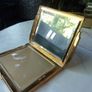 Rare and Genuine Art Deco AGME Switzerland Gold Tone Mother of Pearl Compact with Adjustable Initials Image 10