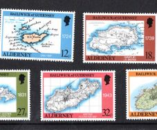 1989 Alderney Maps Commemorative Stamp Mint Never Hinged (MNH)