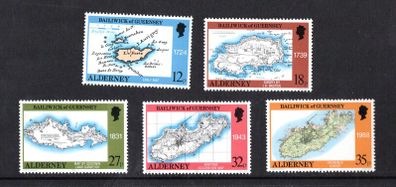 1989 Alderney Maps Commemorative Stamp Mint Never Hinged (MNH)