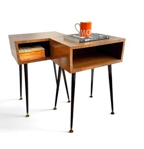 midcentury retro vintage bedside pair