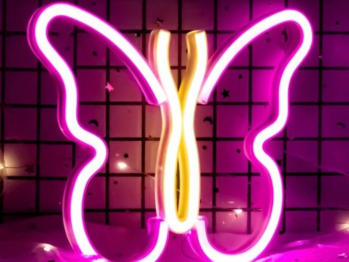 Butterfly Neon Signs Lights for Bedroom Wall Decor, USB or Battery LED Neon Night Light Wall Decoration, Aesthetic Room Decor for Girls, Kids, Living Room, Bar, Dorm, Men Cave (MULTIPLE COLOURS)