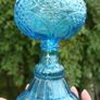 Vintage Blue Table Oil Lamp 10" Image 3
