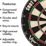 NEW SALE | Bristle Steel Tip Dartboard Set with Staple-Free Bullseye, Galvanized Metal Radial Spider Wire Includes 6 Darts, Black, 17.75 inch Image 6