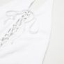 Zara white ribbed halter back swimsuit size S lace up low neck Image 2