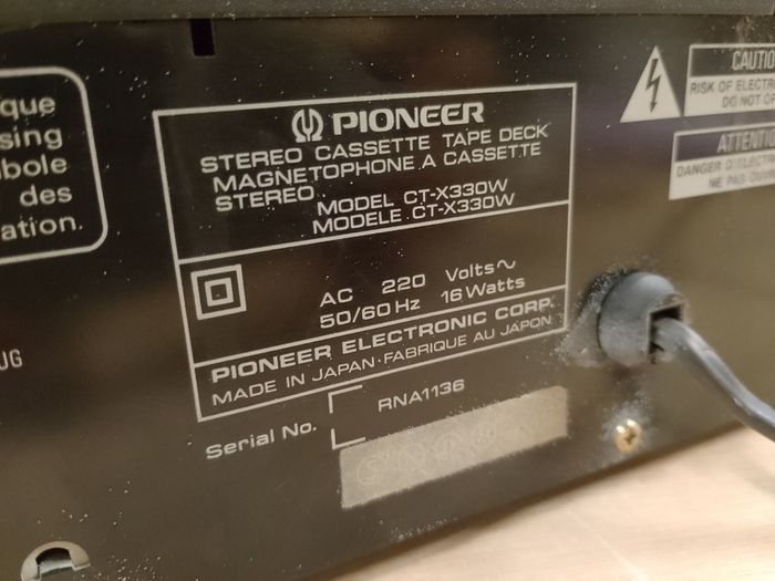 Pioneer CT-X330W double cassette player