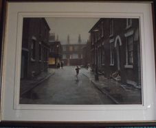 Marc Grimshaw - Original Pastel of - Children In A Rainy Street - Signed
