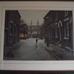 Marc Grimshaw - Original Pastel of - Children In A Rainy Street - Signed