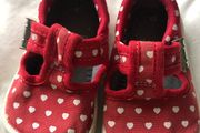 clarks doodles canvas t bar shoes red with white hearts