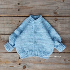 Personalised Baby Name handknitted cardigans 0-3 months