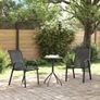 Garden Bistro Set 3 pcs Black Steel Image 2