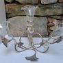 4 branch Silver and glass flower holder Image 4