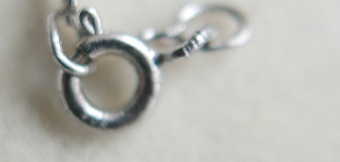 Vintage Sterling Silver 925 Cubic Zirconia Pendant Necklace - length 18" - 2,3g