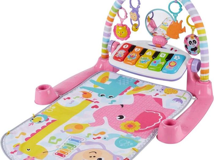 PRICE DROP!!!! Fisher-Price Baby Play Mat | Deluxe Kick & Play Baby Play Gym for Newborn Baby to 3 Year Olds with Light Up Piano, Toys and Comfy Baby Mats for Floor Play | Playmats & Floor Gyms - Pink