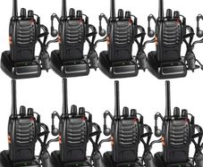 8 Pack 88E Long Range Walkie Talkie USB Rechargeable 16CH Walky Talky Radio with Earpieces and LED Light Voice Prompt for Field Survival Biking and Hiking MULTIPLE OPTIONS AVAILABLE, SEE DESCRIPTION (FREE POSTAGE)