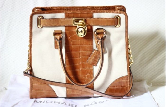 Michael Kors Hamilton Large Crocs Leather Tote Bag