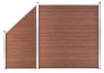 WPC Fence Set 1 Square + 1 Slanted 273x186 cm Brown
