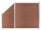 WPC Fence Set 1 Square + 1 Slanted 273x186 cm Brown