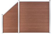 WPC Fence Set 1 Square + 1 Slanted 273x186 cm Brown