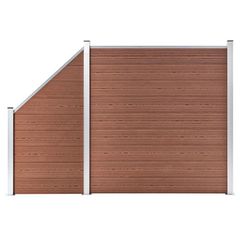 WPC Fence Set 1 Square + 1 Slanted 273x186 cm Brown