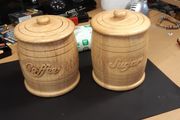 Coffee and sugar wooden canisters
