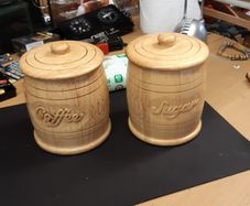 Coffee and sugar wooden canisters