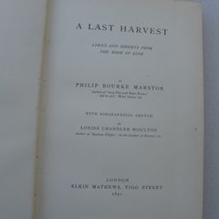 Vintage Book:- A Last Harvest