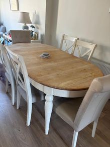 Kitchen Table with Extender & 4 Kitchen Chairs (Free-must collect)
