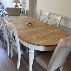 Kitchen Table with Extender & 4 Kitchen Chairs (Free-must collect)