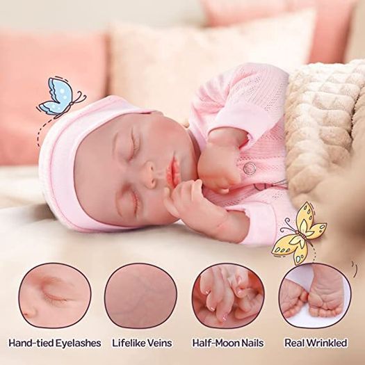 Reborn Dolls - 17 inch Soft Body Lifelike-Newborn Baby Dolls Sleeping Girl Dolls with Clothes and Toy Accessories Gift for Kids Age 3+