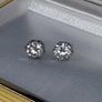 Hallmarked Silver Vintage Solitaire Earrings Image 9