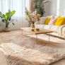 Fluffy Shaggy Rugs Living Room, Large Anti Slip Carpet, Machine Washable Soft Thick Pile Bedside Rug for Kids Bedroom, Nursery - Beige, 120 x 160 cm Image 6
