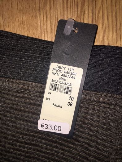 River Island Pencil Skirt in Khaki size 10 New with tags