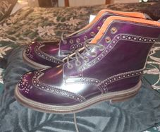 Tricker's Stephy Brogue Ankle Boot Size 8(UK) Purple