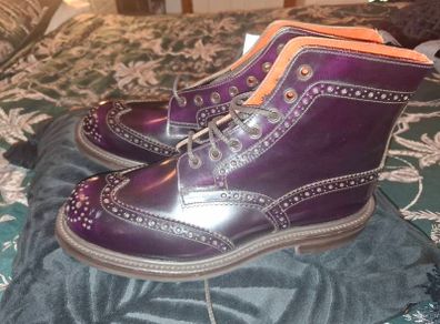 Tricker's Stephy Brogue Ankle Boot Size 8(UK) Purple