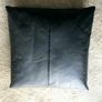Leather Cushion, BLACK leather, Real Feather, like new Image 2
