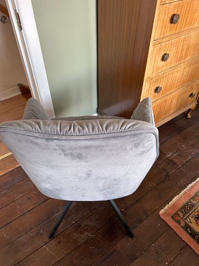 Grey velvet dining chair