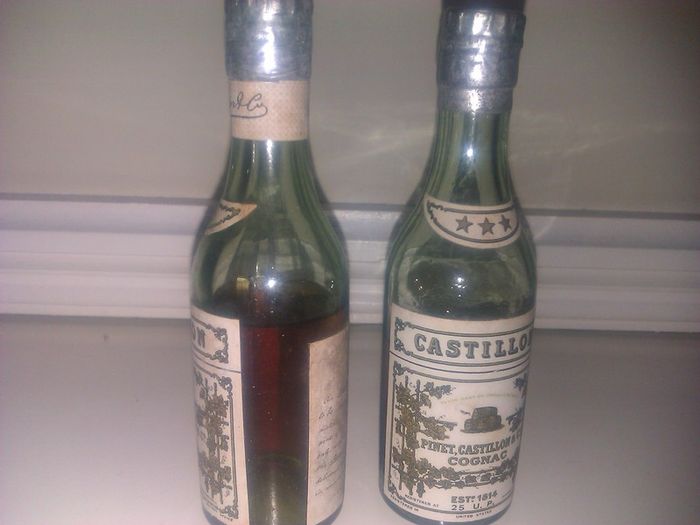 Pinet Castillon Three Star Cognac Bottle. Vintage.
