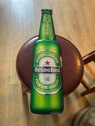 Heineken bottle sign