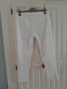 FRESIA White Ankle Grazer Trousers New