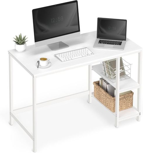 New Home Office Desk With 2 Shelves (White)- FREE P&P