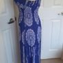 Blue White Boho Paisley Midi Maxi Dress Summer Holiday Festival Wear Image 2