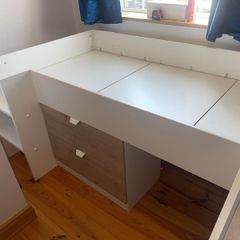Kids loft bunk bed with slide