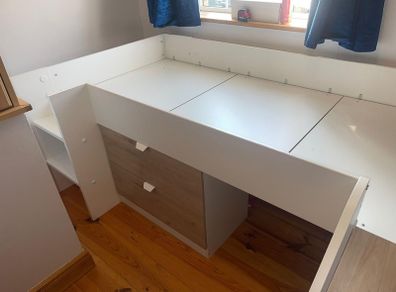 Kids loft bunk bed with slide