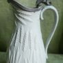 Antique Staffordshire Parian Ware Pitcher: William Brownfield Fern Design, Pewter Lid Image 4