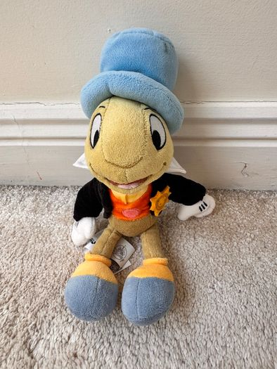 Jiminy Cricket Plush Soft Pinocchio Disney Store approx. 20 cm. Dirty Used Please see photos