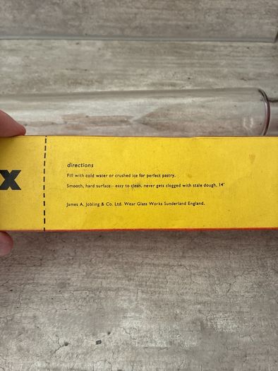 Pyrex rolling pin in original box