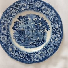 Liberty Blue Blue and White Bread Plate