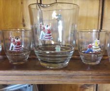 vintage jug and glasses spanish