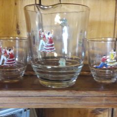 vintage jug and glasses spanish